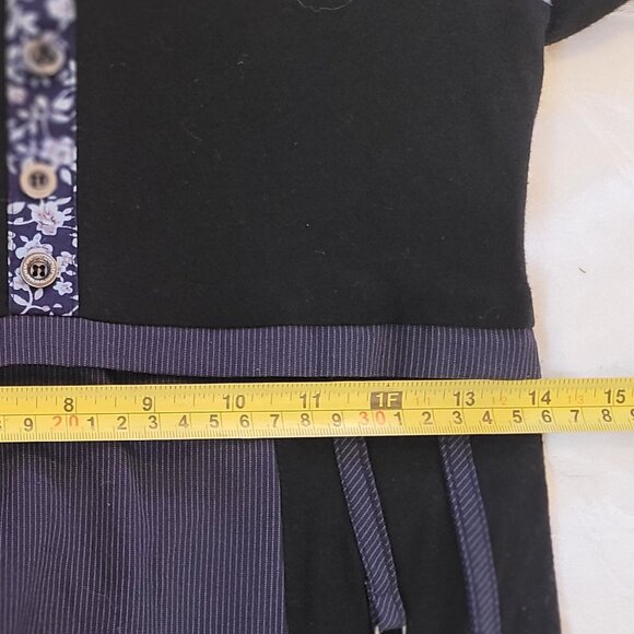 🎉SOLD🎉Forla Paris Art Dress Rag Doll Grey Stitches Patchwork Y2K - Picture 7 of 9